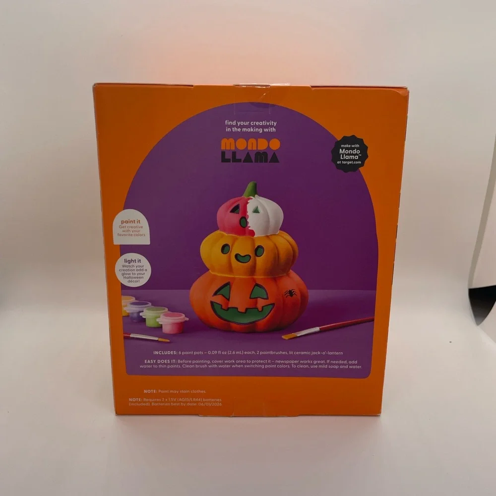 Mondo Llama Ceramic Jack-o'-Lantern Kit New Sealed Art Diy Craft Halloween Fun